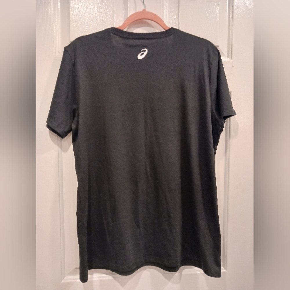 Asics Black  Tee with Floral Text - Picture 4 of 4